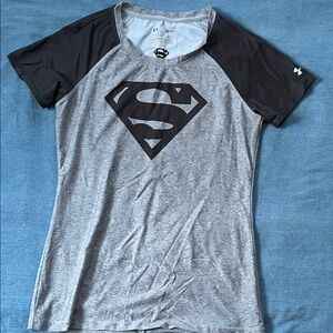 Under Armour Gray and Black Superman T-Shirt